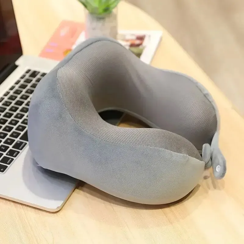 U-Shaped Memory Foam Neck Pillows Soft Travel Pillow Massage Neck Pillow Sleeping Airplane Pillow Cervical Healthcare Neck Spine Comfort