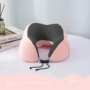 U-Shaped Memory Foam Neck Pillows Soft Travel Pillow Massage Neck Pillow Sleeping Airplane Pillow Cervical Healthcare Neck Spine Comfort