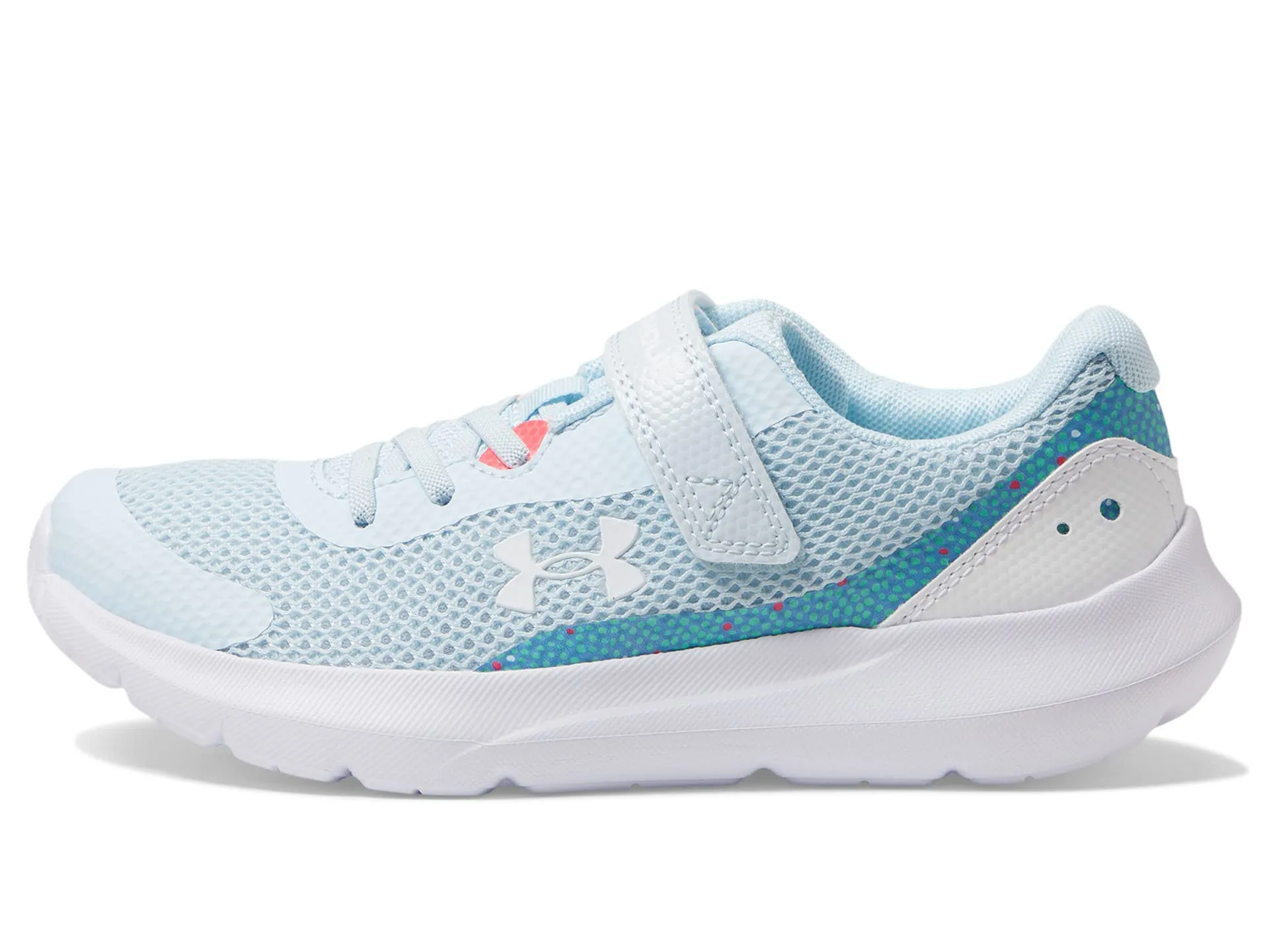 Under Armour Girl's Surge 3 Alternate Closure Print (Little Kid) Halogen Blue/Pink Shock/White 2.5 Little Kid M
