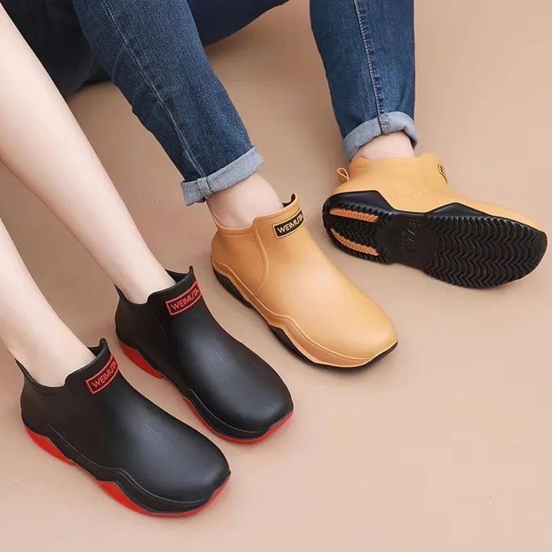 Unisex Rain Shoes Ankle Women Waterproof Shoes