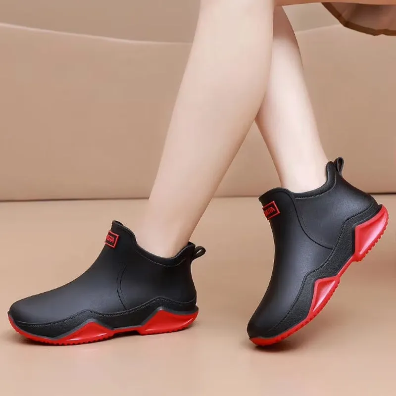 Unisex Rain Shoes Ankle Women Waterproof Shoes