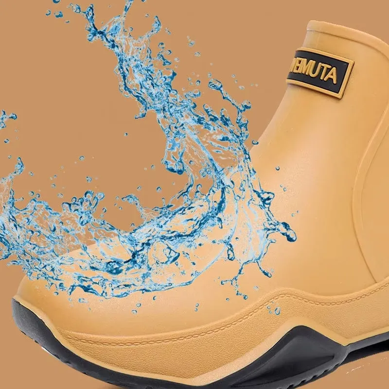 Unisex Rain Shoes Ankle Women Waterproof Shoes