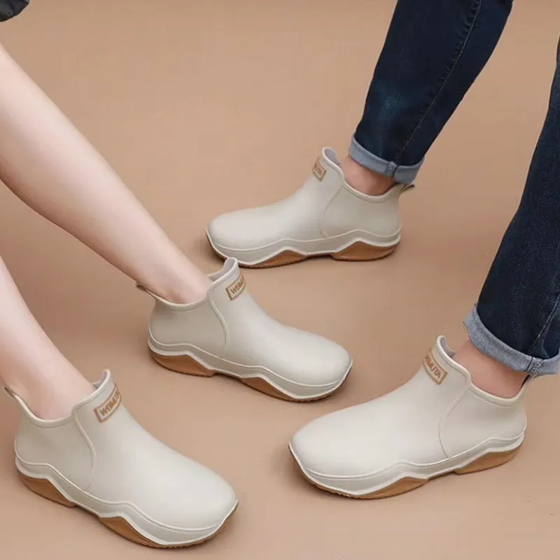 Unisex Rain Shoes Ankle Women Waterproof Shoes