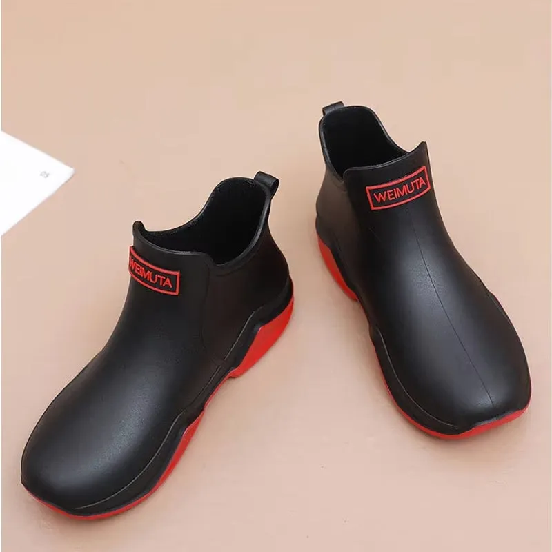 Unisex Rain Shoes Ankle Women Waterproof Shoes