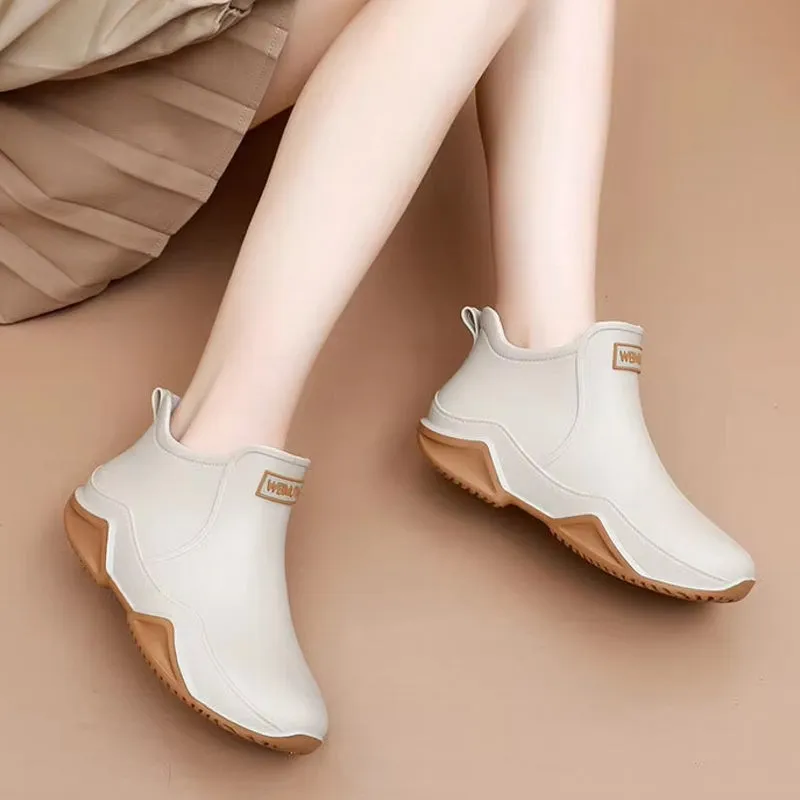 Unisex Rain Shoes Ankle Women Waterproof Shoes