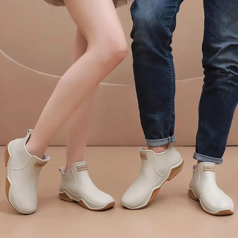 Unisex Rain Shoes Ankle Women Waterproof Shoes