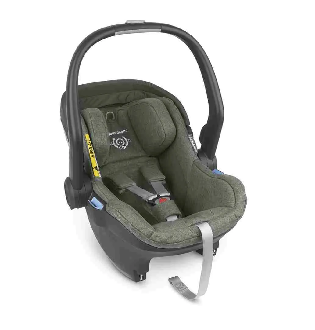 UPPAbaby Mesa i-Size Infant Car Seat - Emmett (Sage Green Melange) - with FREE Isofix Base