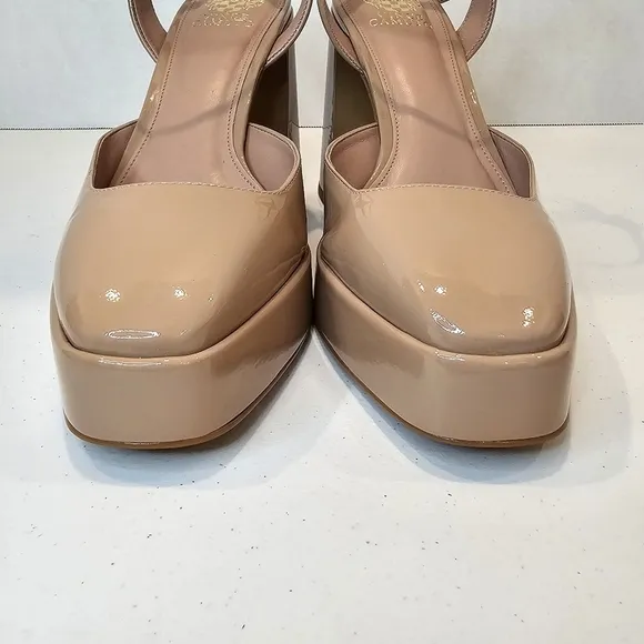 Vince Camuto Martich Platform Pumps Women's Size 12 Nude Chunky Square Toe