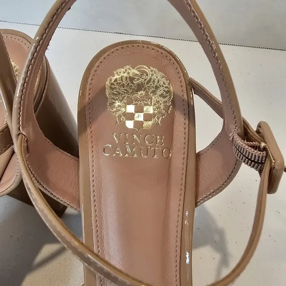 Vince Camuto Martich Platform Pumps Women's Size 12 Nude Chunky Square Toe