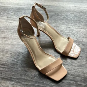 Vince Camuto Neutral Patent Leather Sandal Heels Classy Size 9.5