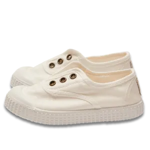 WHITE CANVAS PLIMSOLLS