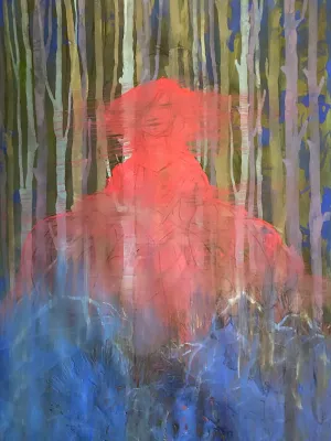 Widows Walk  Original Artwork by Nancy Tobin - Watercolor and Cut Paper