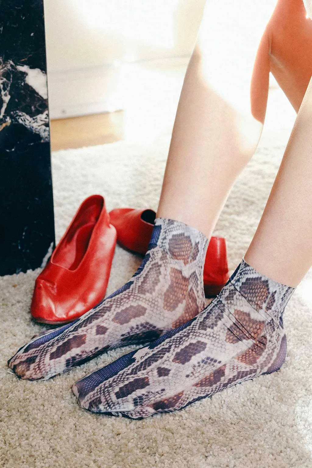 Wild Animal Print Nylon Ankle Sock