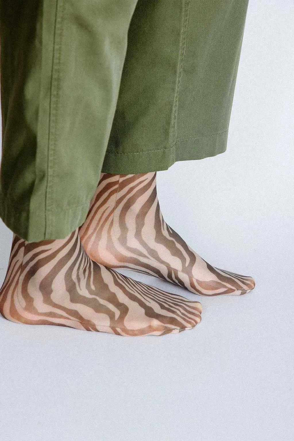 Wild Animal Print Nylon Ankle Sock
