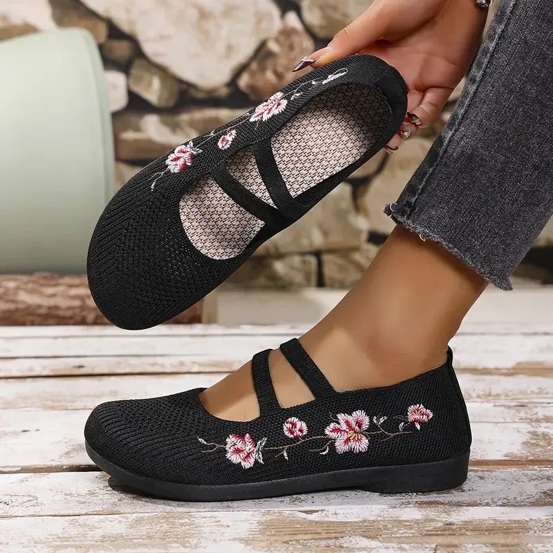 Women's Knit Summer Flats - Breathable & Elegant