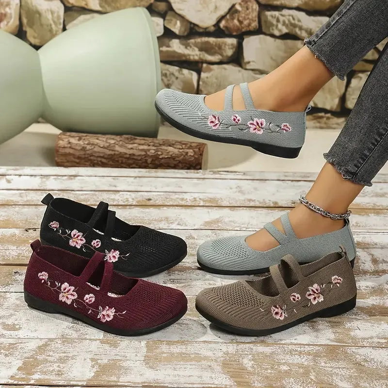 Women's Knit Summer Flats - Breathable & Elegant