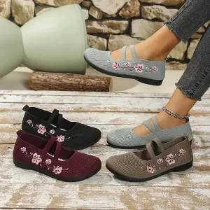 Women's Knit Summer Flats - Breathable & Elegant