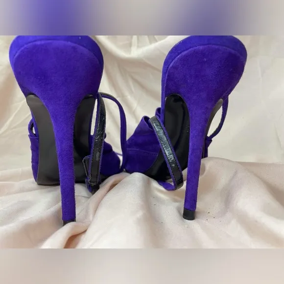 Zara rare 100% leather ruffled frill heels size 40
