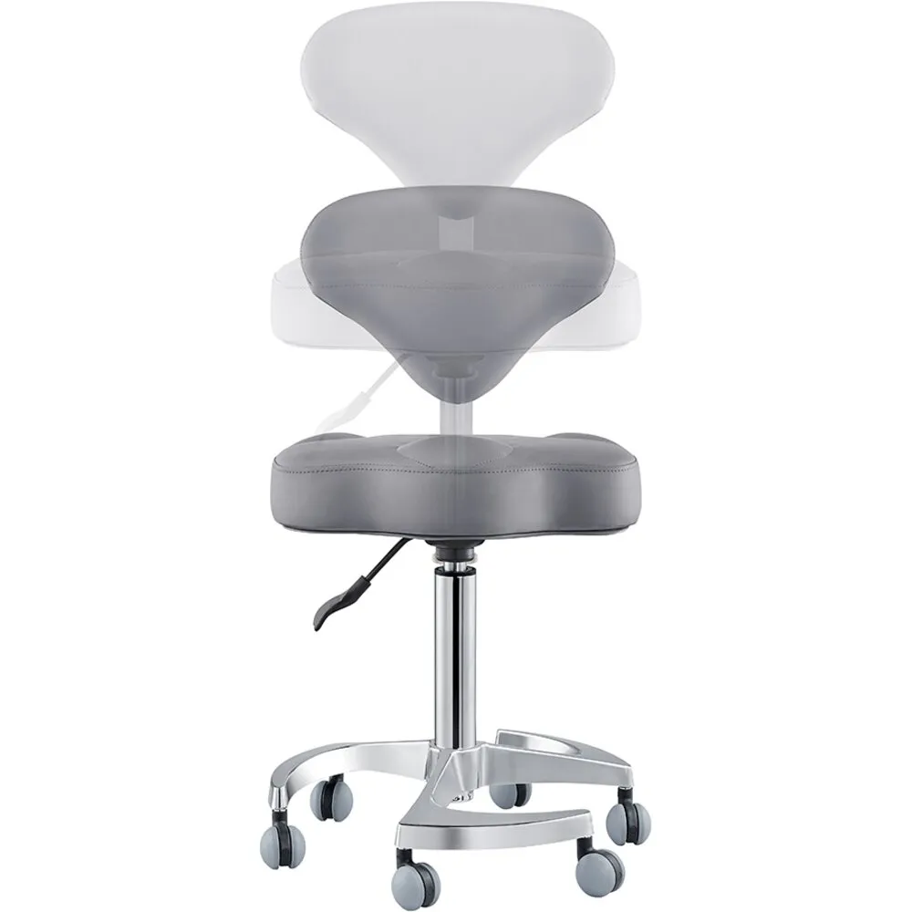Zen Adjustable Swivel Stool - GRAY / 21" - 28" Adjustable Seat Height   6 Wheel Base by DIR Salon Furniture