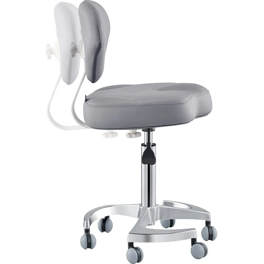Zen Adjustable Swivel Stool - GRAY / 21" - 28" Adjustable Seat Height   6 Wheel Base by DIR Salon Furniture