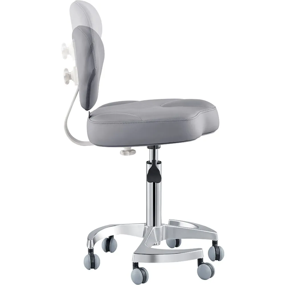Zen Adjustable Swivel Stool - GRAY / 21" - 28" Adjustable Seat Height   6 Wheel Base by DIR Salon Furniture