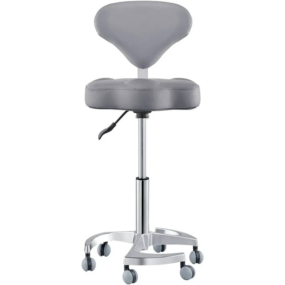 Zen Adjustable Swivel Stool - GRAY / 21" - 28" Adjustable Seat Height   6 Wheel Base by DIR Salon Furniture