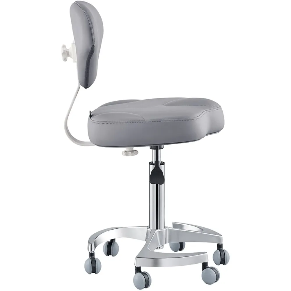 Zen Adjustable Swivel Stool - GRAY / 21" - 28" Adjustable Seat Height   6 Wheel Base by DIR Salon Furniture