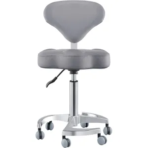 Zen Adjustable Swivel Stool - GRAY / 21" - 28" Adjustable Seat Height   6 Wheel Base by DIR Salon Furniture