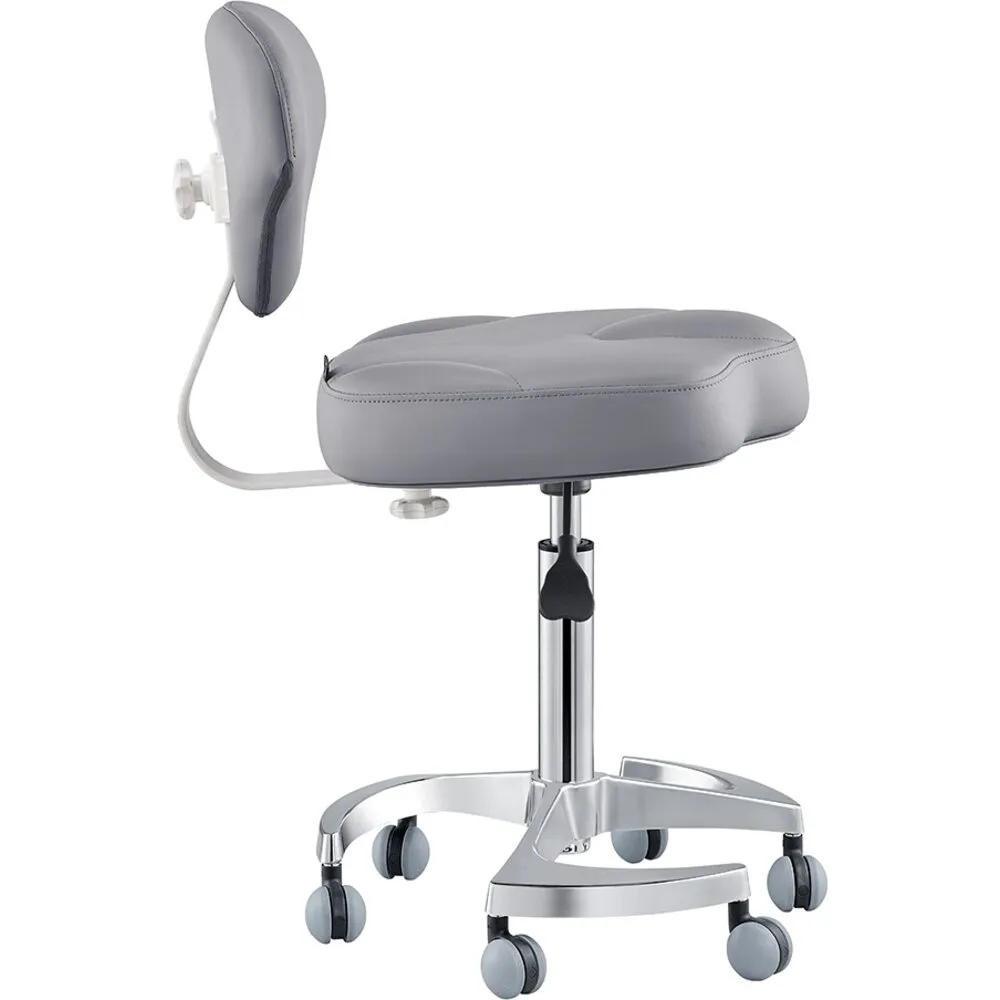 Zen Adjustable Swivel Stool - GRAY / 21" - 28" Adjustable Seat Height   6 Wheel Base by DIR Salon Furniture