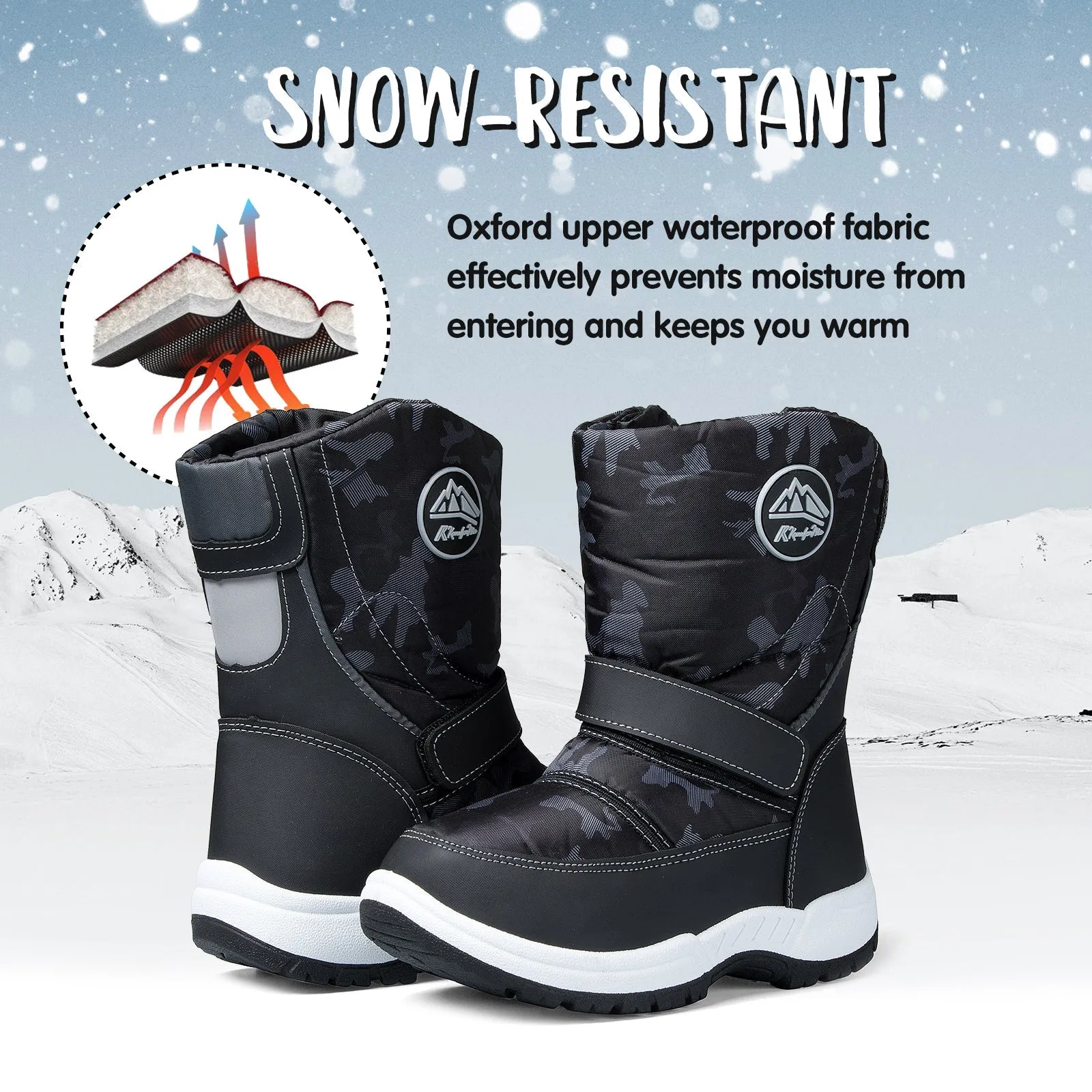 Zipper Camouflage Outdoor Waterproof Snow Boots