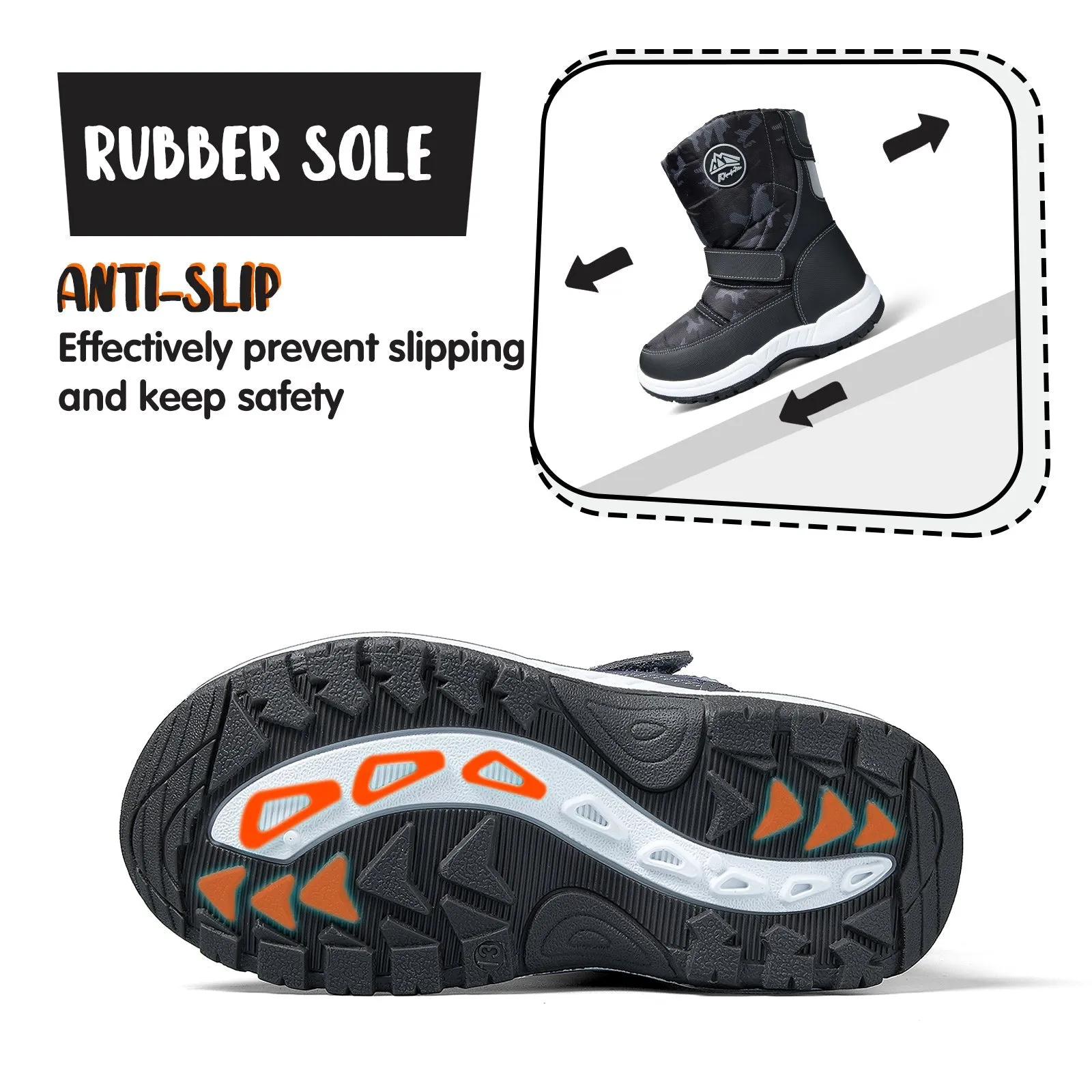Zipper Camouflage Outdoor Waterproof Snow Boots